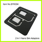 3FF - 2dst ponsel SIM Card Adapter, Normal hitam ABS plastik
