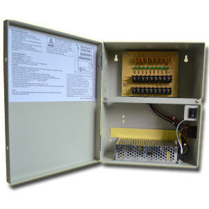 Rack Mount 4 Channel CCTV Power Supply 5A untuk kamera Surveillance terbuka