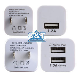 Ganda Pelabuhan 3.1A Usb Ac Power Adapter 2-Tone Depan Iphone 6 Dinding Charger