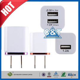 Ganda Pelabuhan 3.1A Usb Ac Power Adapter 2-Tone Depan Iphone 6 Dinding Charger