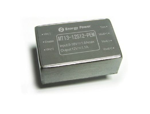 Berbagai lebar masukan 9 - 18V DC-DC Converter 12W Output 12V MT13-12S12-PEM