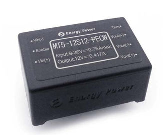 Frekuensi tinggi militer Power Supply 5W 12V DC-DC Converter modul MT5-12S12-PECW