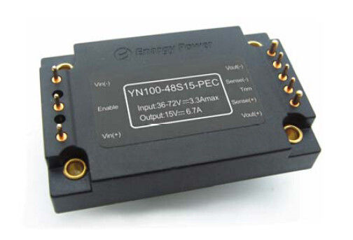 100W DC-DC Converter 15 Tegangan Dengan solderability IEC60068-2-20 YN100-48S15-PEC