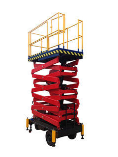 Struktur gunting AC DC power supply manlift mobile untuk lukisan, membersihkan