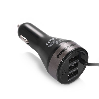 4.2a 21W Tiga USB Charger Mobil Pelabuhan Dengan Built-in Micro USB Kabel Power Adapter