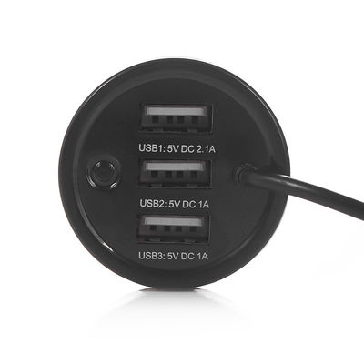 4.2a 21W Tiga USB Charger Mobil Pelabuhan Dengan Built-in Micro USB Kabel Power Adapter