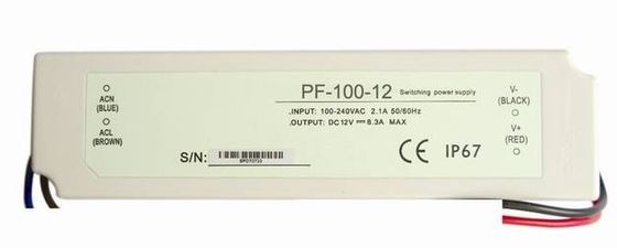 100W 50Hz Tegangan Konstan 12 Volt LED Driver Efisiensi Dengan Overload Protection