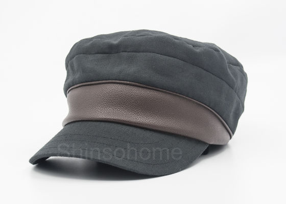 Mode Pria Cotton Kosong Cap Militer Dengan Kulit, Tentara Twill Cap