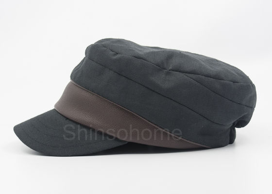 Mode Pria Cotton Kosong Cap Militer Dengan Kulit, Tentara Twill Cap