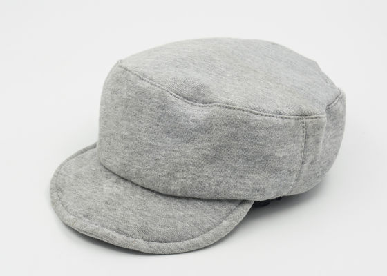 Musim dingin Gray Lembut Cotton Militer Cap adjutable Lembut Brim, Caps Fashionable Untuk Pria