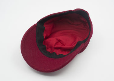 Sikat merah gelap kapas topi militer fleksibel penutupan peregangan kembali Fashionable