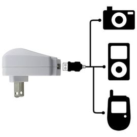 Putih Cell Phone USB Charger, Depan AC Adapter Dinding Charger Untuk Apple iPod