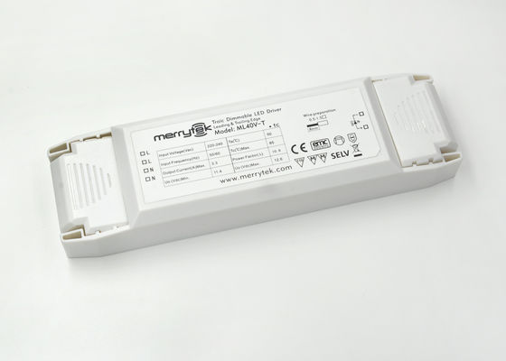 Putih Plastik Lampiran Tegangan Konstan dimmable LED driver 12Vdc 50 / 60Hz